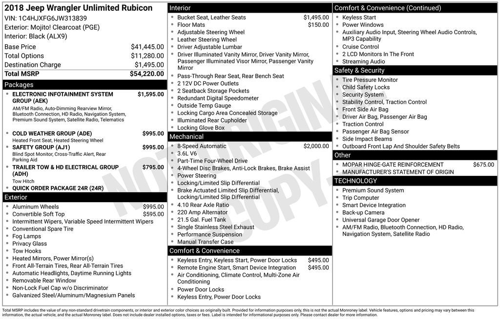 2018 Jeep All-New Wrangler Unlimited Unlimited Rubicon