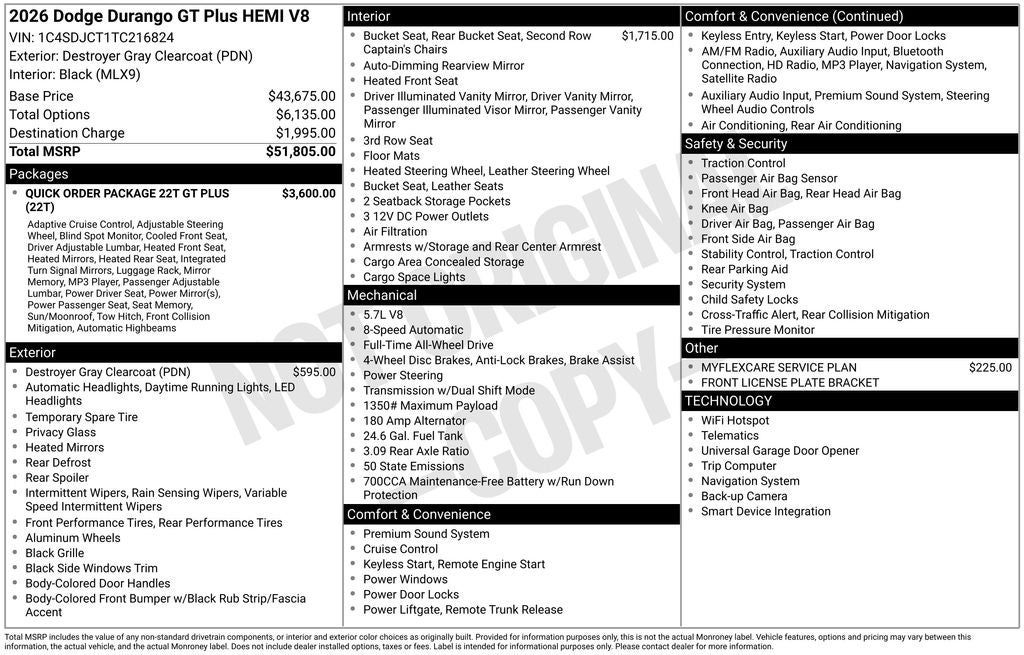 2026 Dodge Durango GT Plus HEMI V8