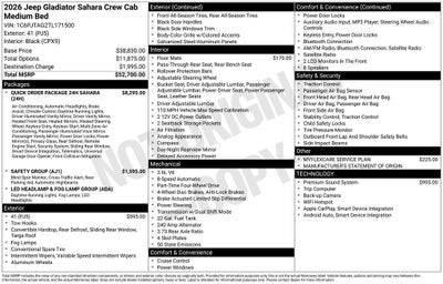 2026 Jeep Gladiator Sahara