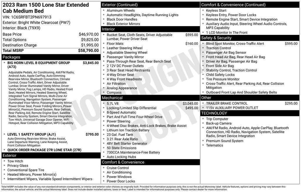 2023 RAM 1500 Big Horn/Lone Star