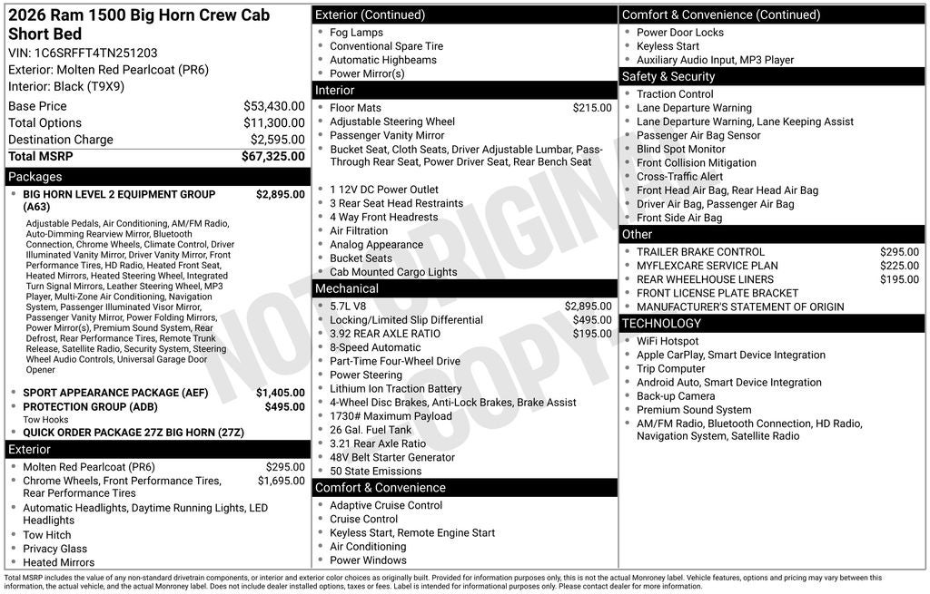 2026 RAM 1500 Big Horn/Lone Star