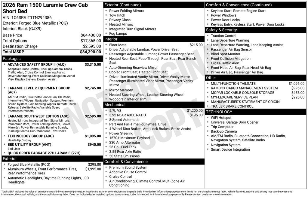 2026 RAM 1500 Laramie