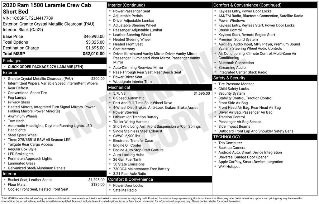 2020 RAM 1500 Laramie