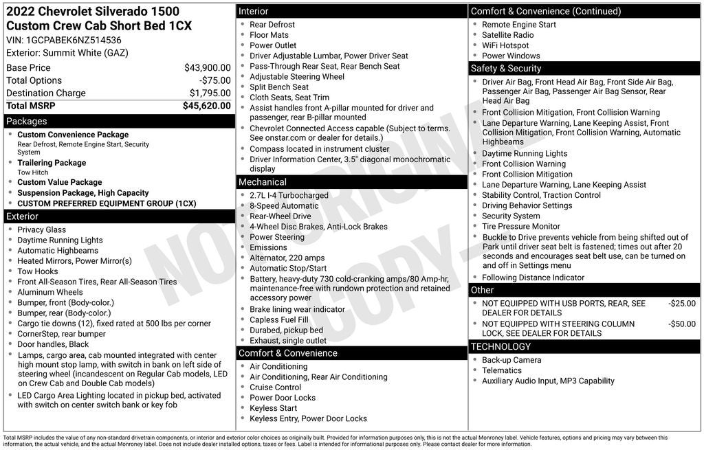 2022 Chevrolet Silverado 1500 Custom