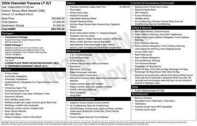 2026 Chevrolet Traverse LT 2LT