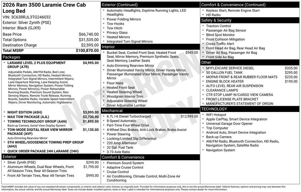 2026 RAM 3500 Laramie