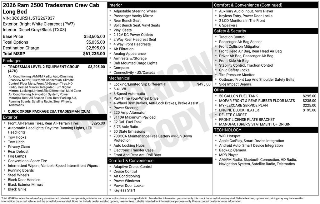 2026 RAM 2500 Tradesman