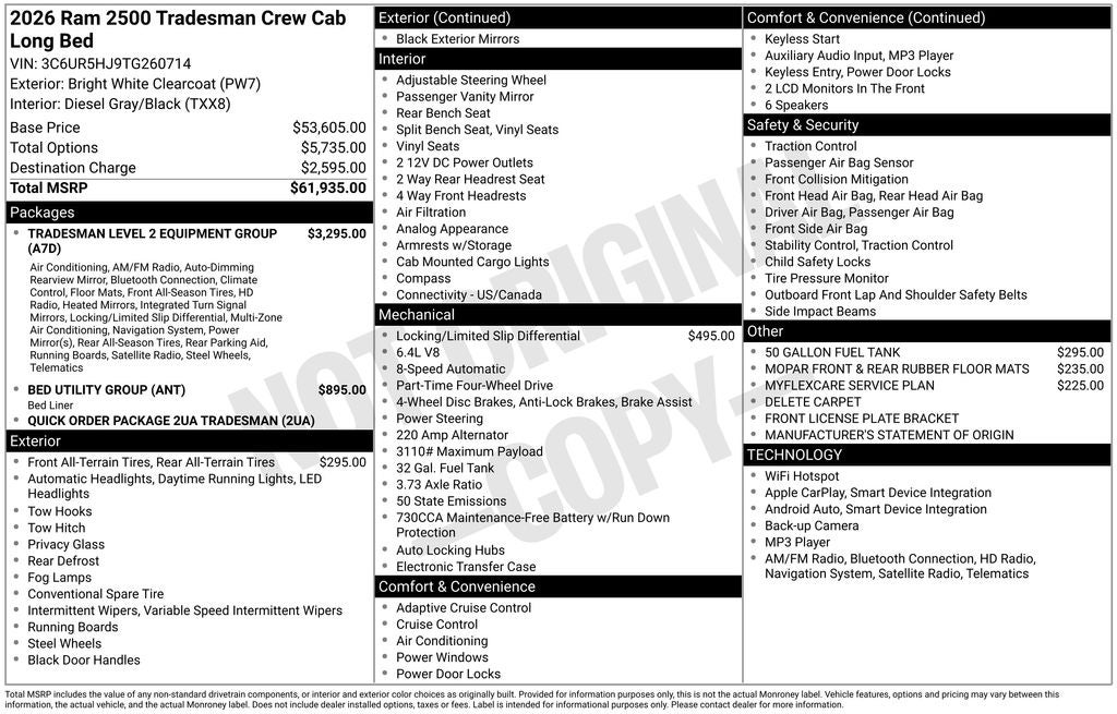 2026 RAM 2500 Tradesman