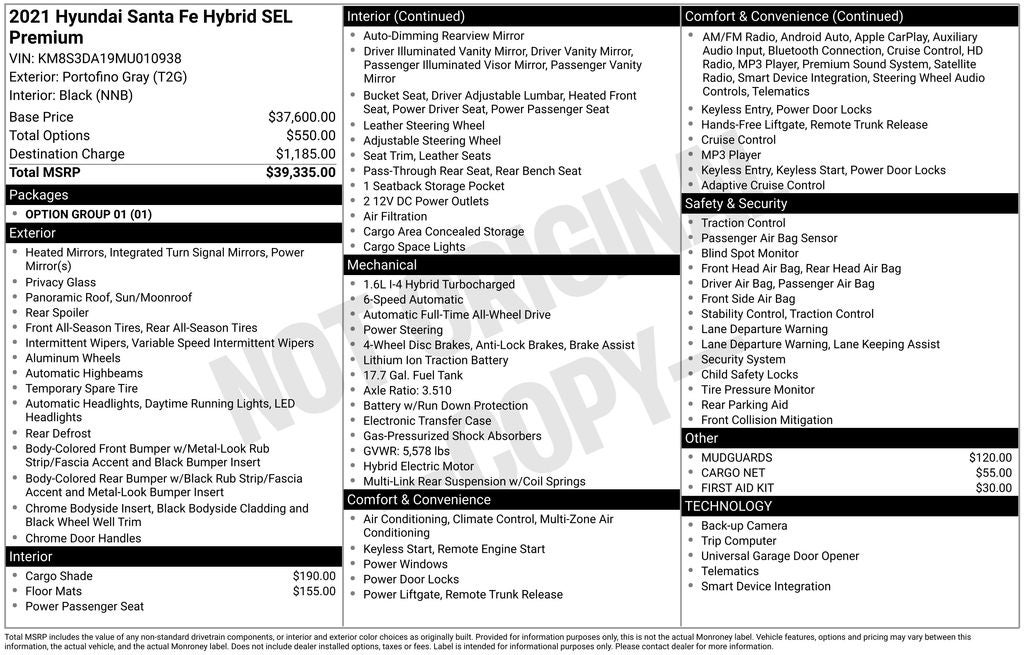 2021 Hyundai Santa Fe Hybrid SEL Premium